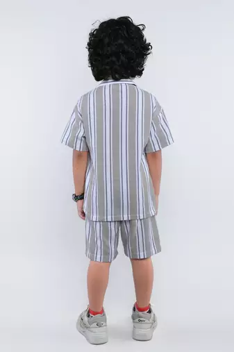 Grey striped jute co-ord set