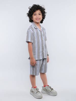 Grey striped jute co-ord set 3