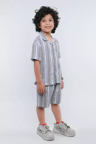 Grey striped jute co-ord set