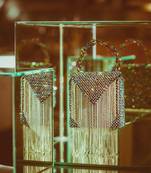 Hand crafted crystal based silver mini bag