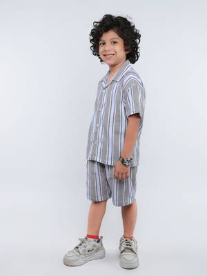 Grey striped jute co-ord set 4