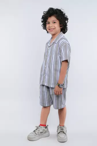 Grey striped jute co-ord set