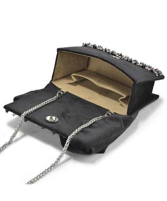 Hand crafted crystal based silver mini bag 3