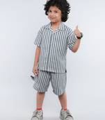 Blue striped jute co-ord set