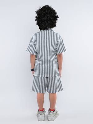Blue striped jute co-ord set 2