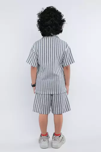 Blue striped jute co-ord set