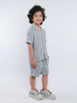 Blue striped jute co-ord set 3