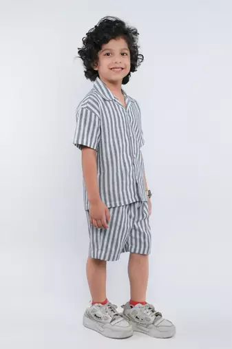 Blue striped jute co-ord set