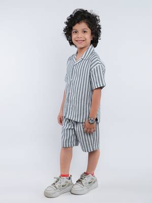 Blue striped jute co-ord set 4