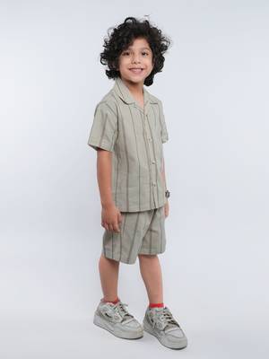 Brown striped linen co-ord set 4