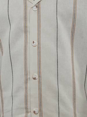 Brown striped linen co-ord set 5
