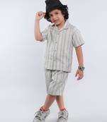 Cream striped jute co-ord set