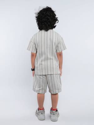 Cream striped jute co-ord set 2