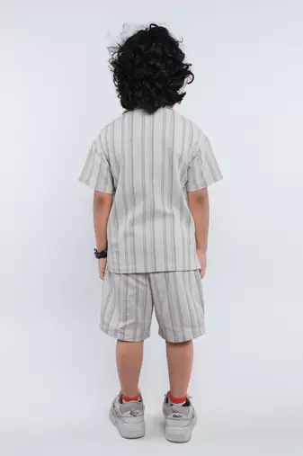 Cream striped jute co-ord set