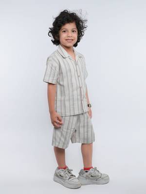 Cream striped jute co-ord set 3