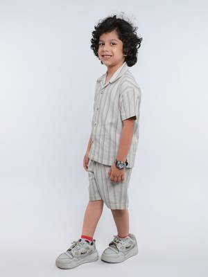 Cream striped jute co-ord set 4