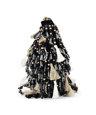 Black velvet embellished handbag 2