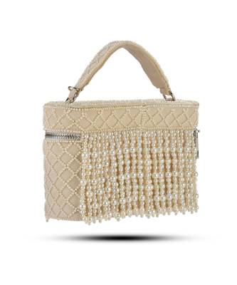 White suede cube bag for women 3