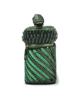 Green suede bag adorned with Bead Work 5