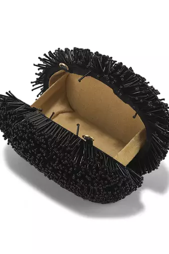 Black suede handcrafted sling bag