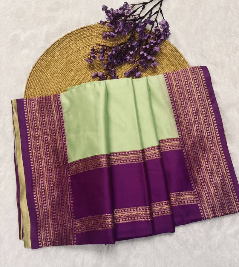multicolor silk blend saree with blouse