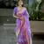 Purple cotton silk blend saree with blouse