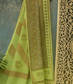 Green Kota Doriya Handblock Printed Saree