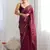 purple Georgette sequin saree With Blouse