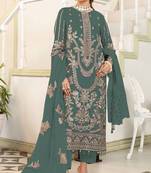 Rama color embroideried faux georgette semi stitched salwar suit