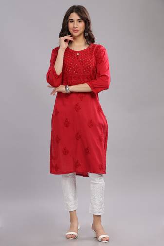 Shrenika-chikankari-cotton-kurta