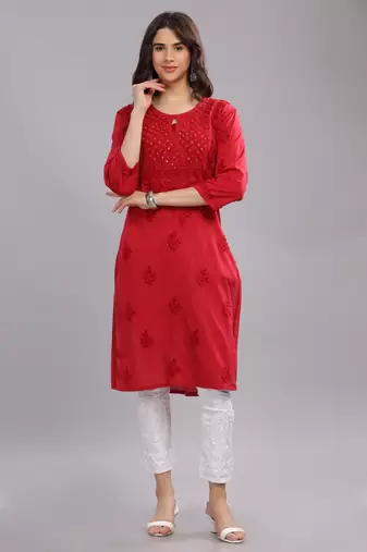 Shrenika-chikankari-cotton-kurta