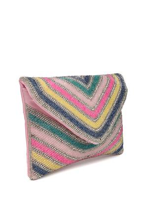 kooky pastel multi striped embellished satin sling bag 11
