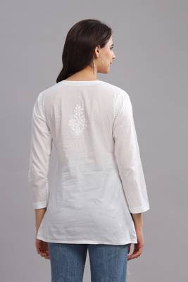 Trendy chikankari-cotton-top for girls  2