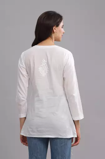Trendy chikankari-cotton-top for girls 