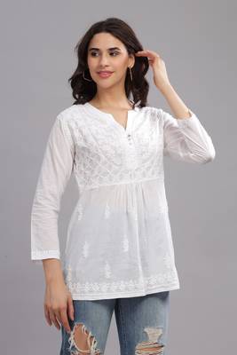 Trendy chikankari-cotton-top for girls  4