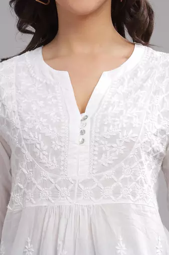 Trendy chikankari-cotton-top for girls 