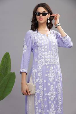Chikankari Embroidered Kurta for Women | Premium Ethnic Style 1