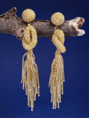 outre gold eardrop shaped handcrafted drop earrings 1