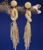 outre gold eardrop shaped handcrafted drop earrings