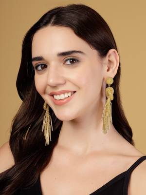 outre gold eardrop shaped handcrafted drop earrings 2