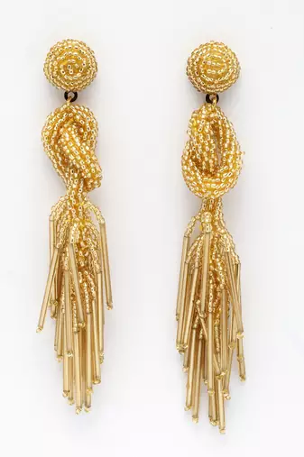 outre gold eardrop shaped handcrafted drop earrings