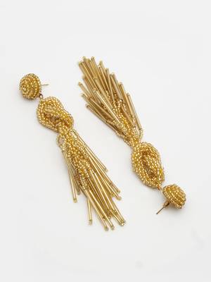 outre gold eardrop shaped handcrafted drop earrings 4