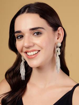 outre silver eardrop shaped handcrafted drop earrings 2
