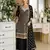Black heavy faux georgette with viscose thread work suit