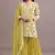 Yellow heavy faux georgette with viscose thread work suit