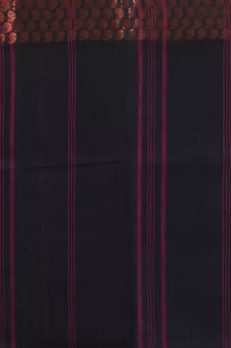 Black pure cotton tant saree with woven designs