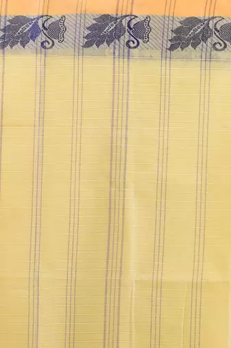 Yellow pure cotton tant saree with woven designs