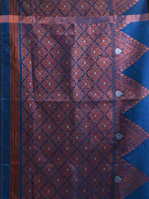 Black cotton blend saree with nakshi designs 4