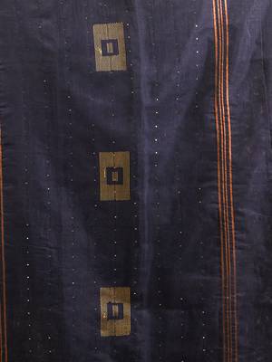Black cotton blend saree with sequin work 4
