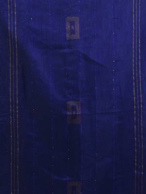 Blue cotton blend saree with sequin work 4